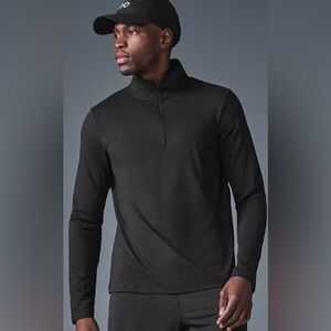 ALO Yoga Men's Black Long Sleeve Quarter-Zip Shirt Size L